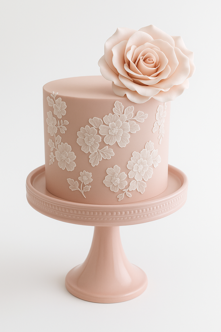 Blush Rose Elegance Combination Cake
