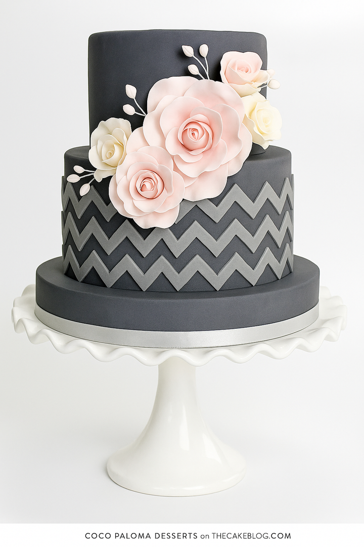 Midnight Rose Elegance Combination Cake