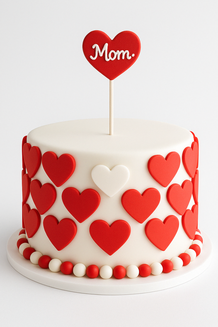 Love and Heart Fondant Cake