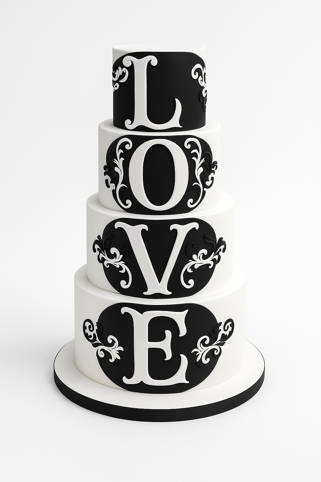 Monochrome Love Statement Combination Cake