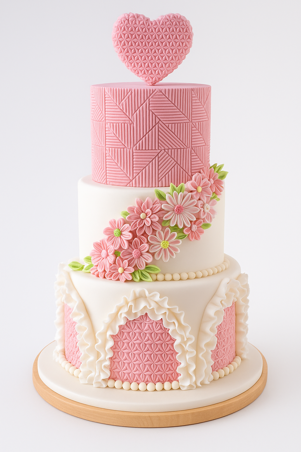 Blush Heart Garden Tiered Cake
