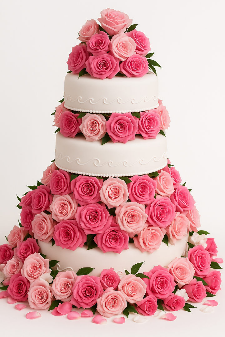 Blushing Rose Garden Cream Cake