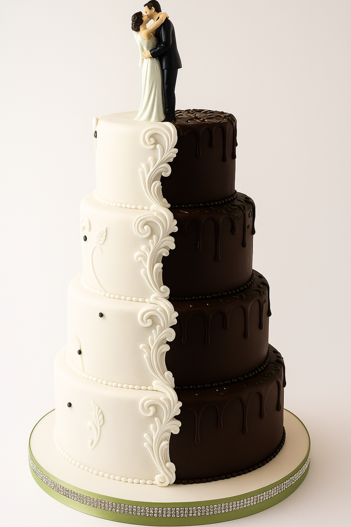 Half & Half Love Combination Cake