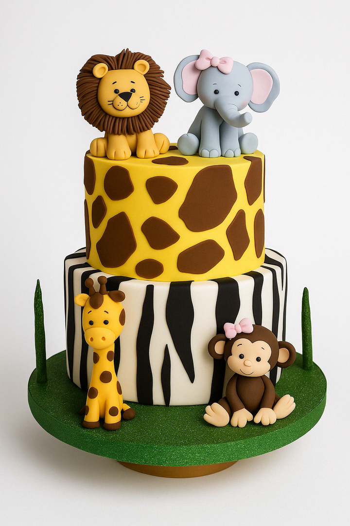 Lion & Friends Jungle Fondant Cake