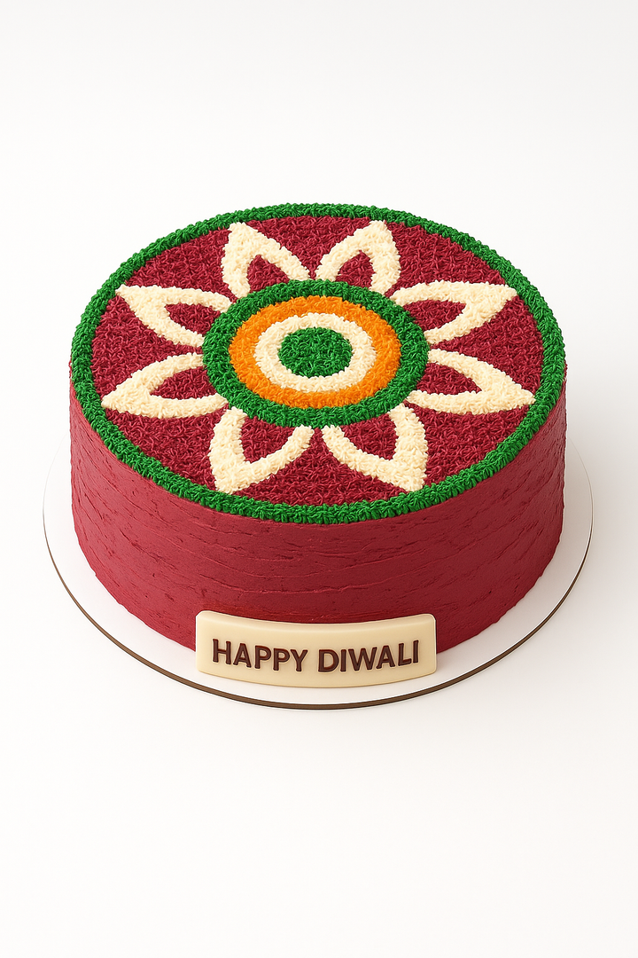 Festive Rangoli Diwali Cream Cake