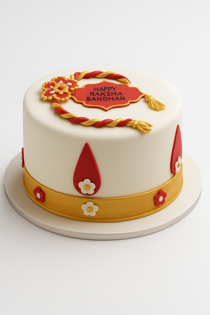 Royal Red & Gold Rakhi Celebration Cake