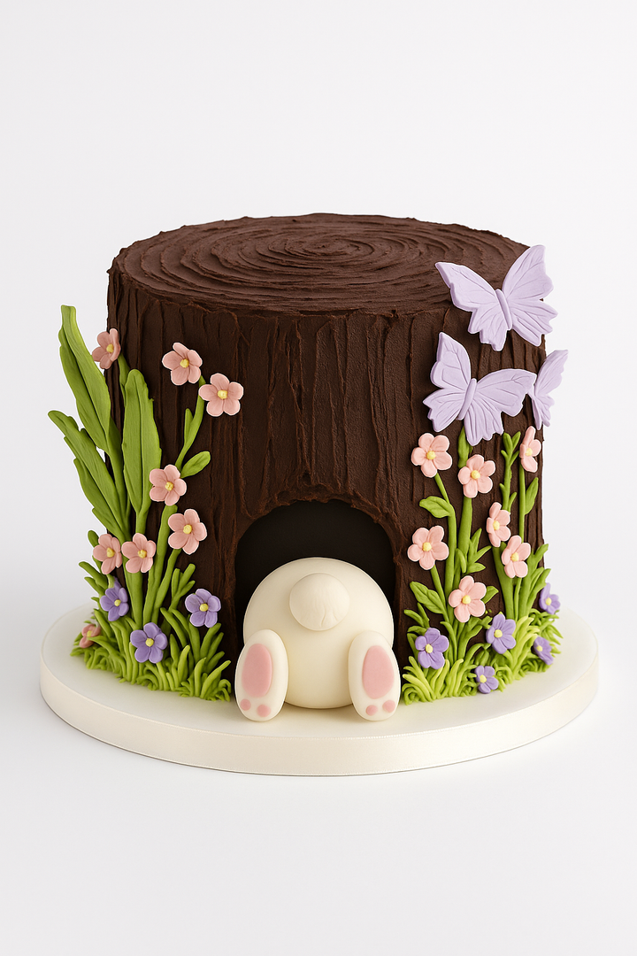 Woodland Bunny Hideout Cake