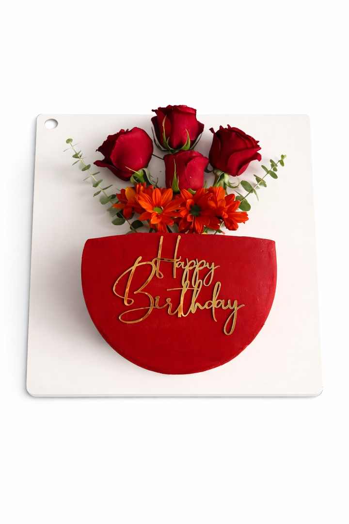 Rose Flower Pot Cake